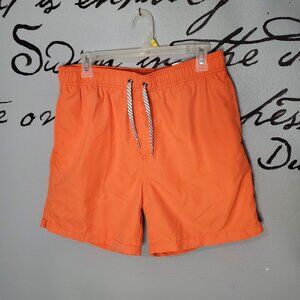 Island Haze Orange 5.5" Solid Volley Swim Shorts-Barbados, Lg
